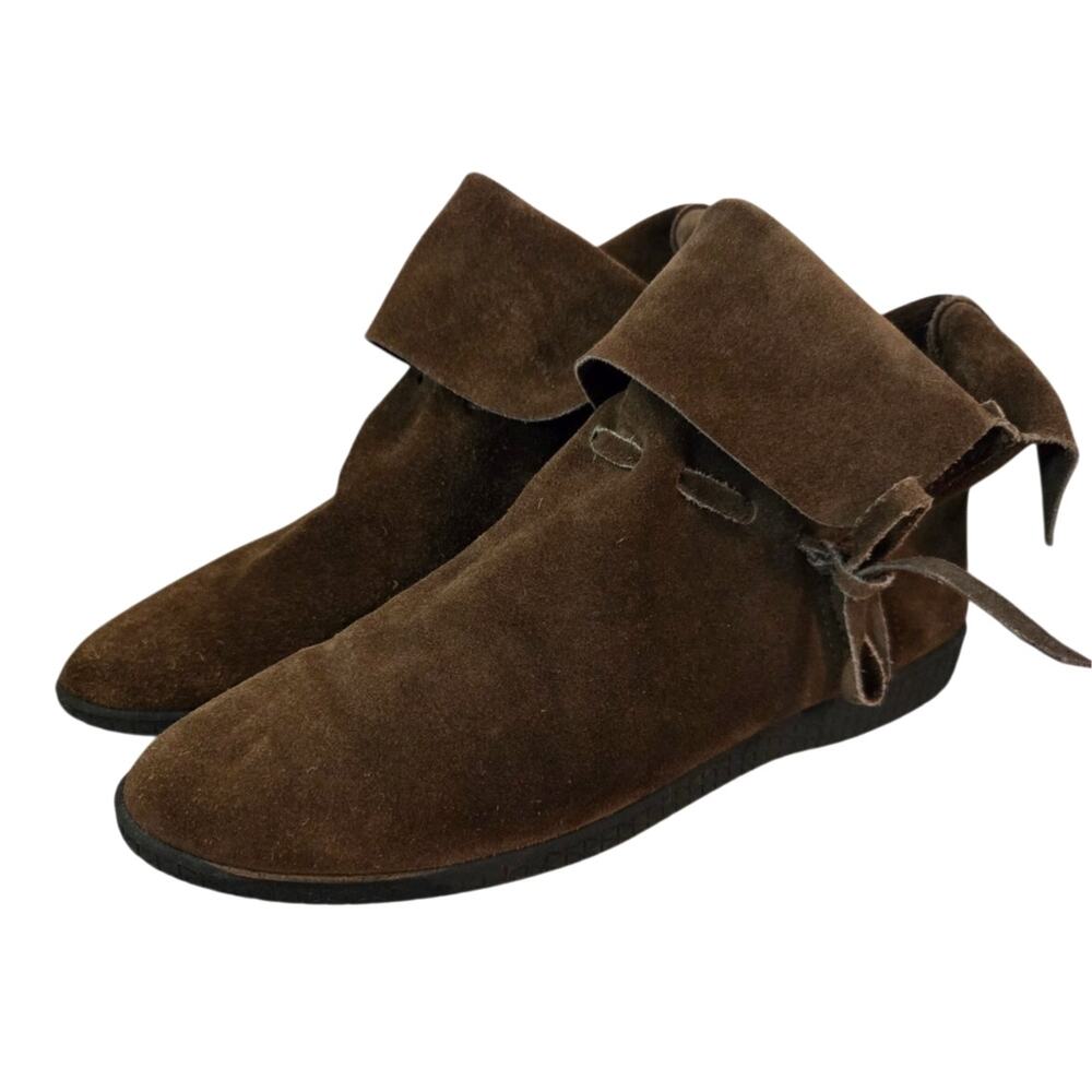 Vtg Jane Austen Sz 8 Italian Suede Leather Slouchy Brown